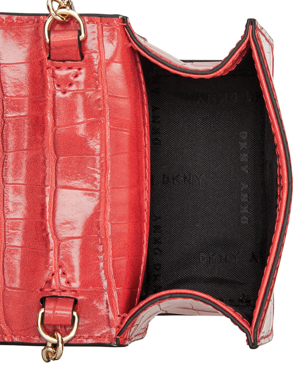 DKNY Elissa Leather Micro Mini Bag Red