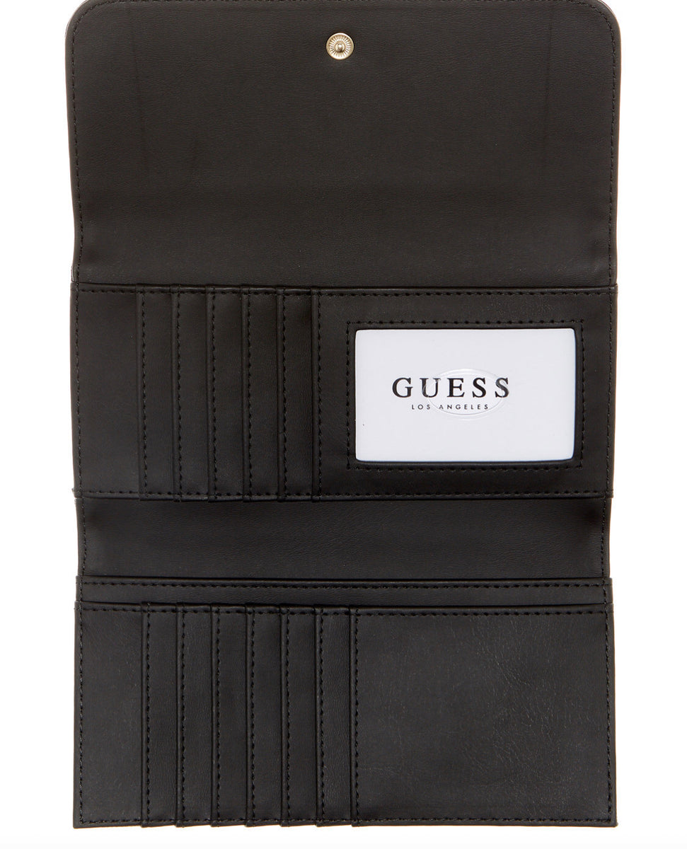 GUESS Maddy CrocEmbossed Slim Wallet Black NEW! 40 DesignerBrandBOX