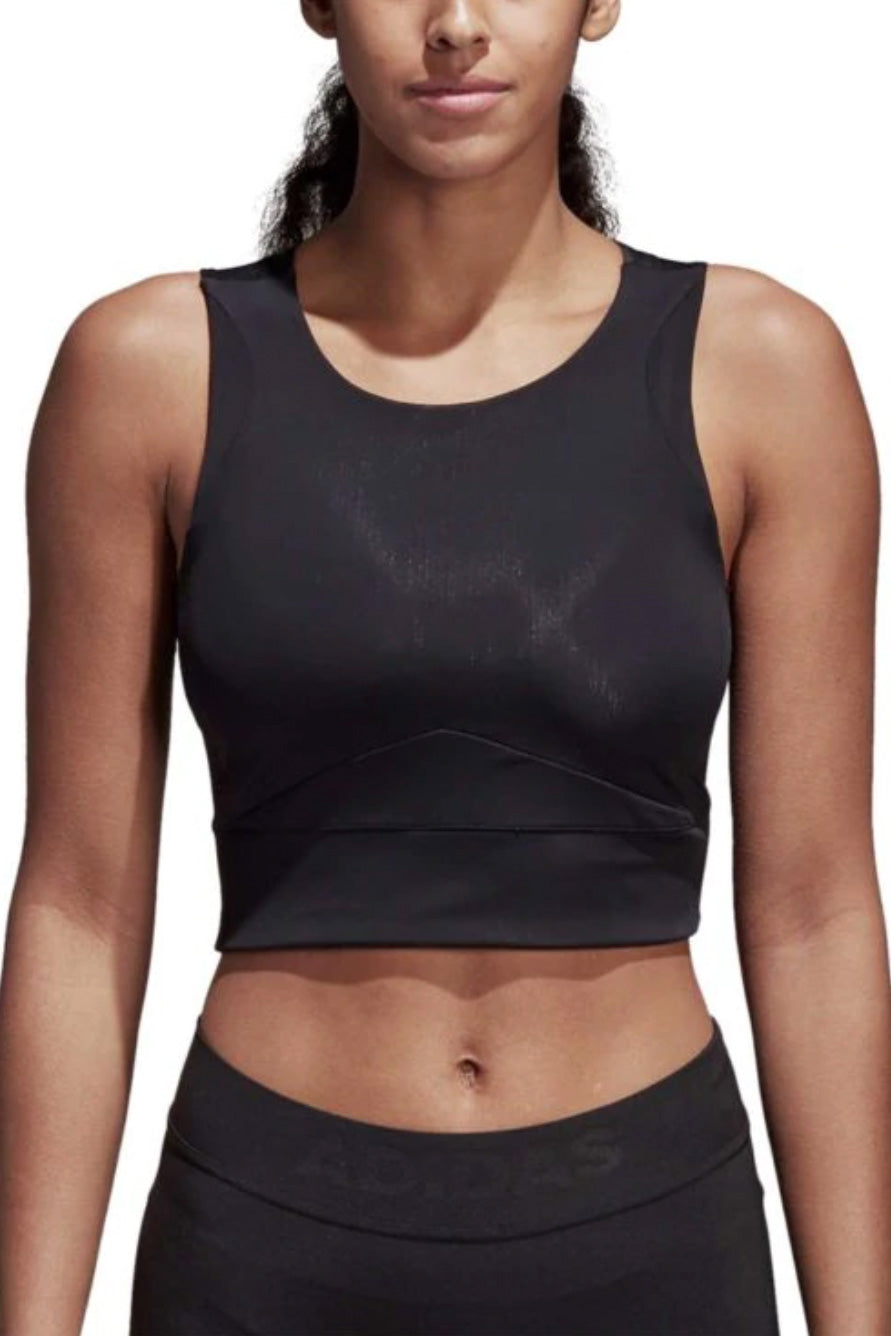 Adidas Wanderlust CV7064 Yoga Crop Tank Top Black M NWT 40